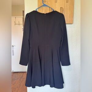 Gal Meets Glam Black Pleated A-Line Dress